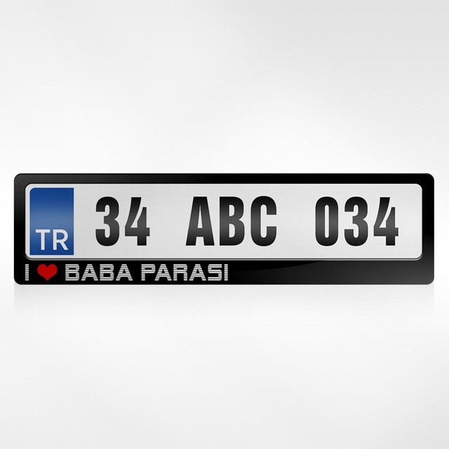 Kişiye Özel I Love Baba Parası Yazılı Plakalık - 1 461255450