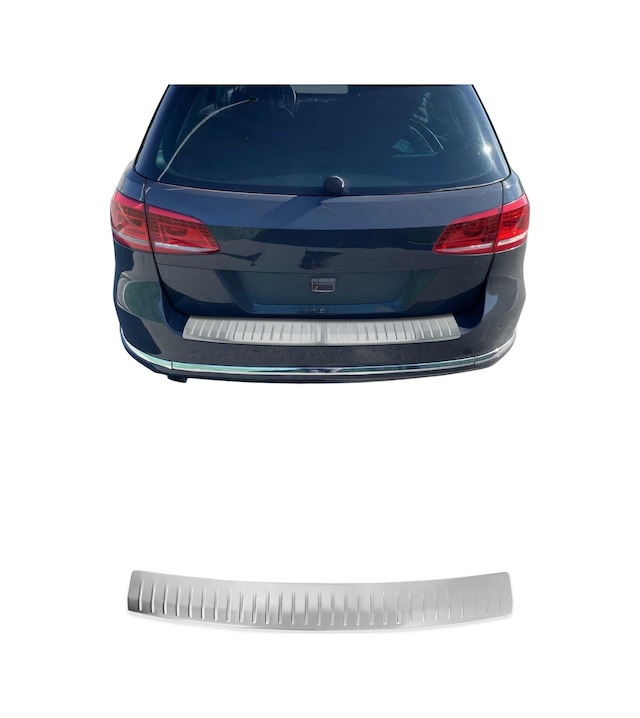 Vw Passat B7 Station Wagon 2010-2014 Uyumlu Krom Arka Tampon Eşiği Paslanmaz Çelik Taşlı Mat