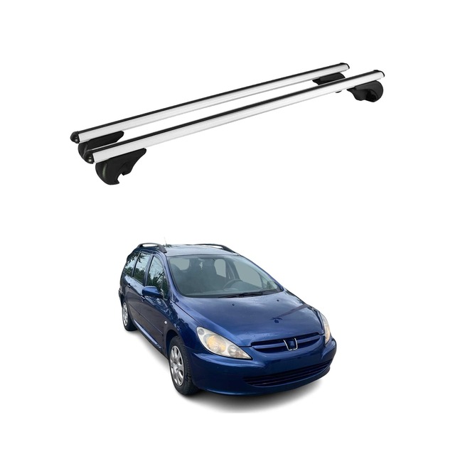 Peugeot 307 Station Wagon 2002-2008 Arası Uyumlu Port Bagaj Taşıyıcı Ara Atkı Alüminyum Gümüş 2 Parça