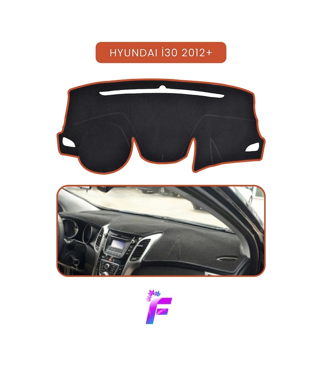 Hyundaı İ30 2012-2016 Uyumlu Ön Göğüs Koruma Hızlı Ve Kolay Montaj Oto Aksesuar Kaymaz Tc70 Torpido Halısı
