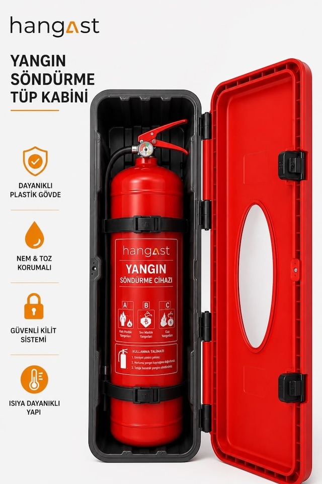 Yangın Tüpü Kabini 6-9 Kg Plastik Yangın Tüpü Koruma Kutusu Araç, Tekne, Şantiye Ve İşyeri İçin Kilitlenebilir Yangın Tüpü Muhafaza Dolabı