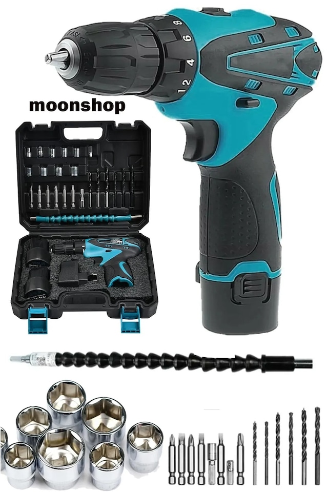 Moonshop 24 Parça Metal Dişli Şanzıman Çift Akülü Vidalama