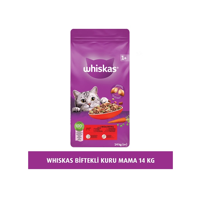 Whiskas Biftekli ve Havuçlu Yetişkin Kedi Maması 14 KG