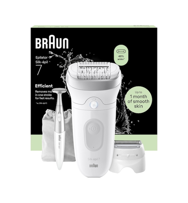 Braun Silk Épil 7, Kadın Epilatörü, Tüyleri Kolay Almak İçin Geniş Başlık, Islak Ve Kuru, Uzun Ömürlü Pürüzsüz Cilt - Tıraş Aparatı, Düzeltme Aparatı Ve Bikini Düzeltici Dahil - 7-241, Gümüş