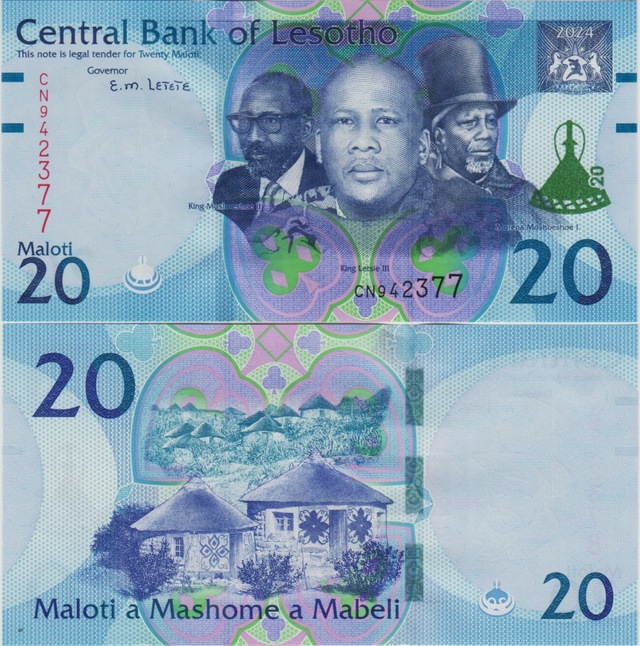Lesotho 20 Maloti 2024 Çil.