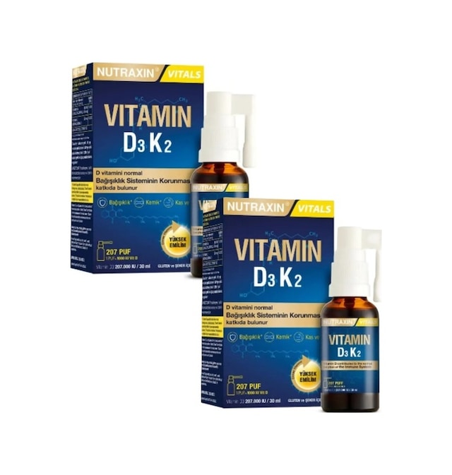 Nutraxin Vitals D3K2 Vitamin Sprey 2 x 30 ML