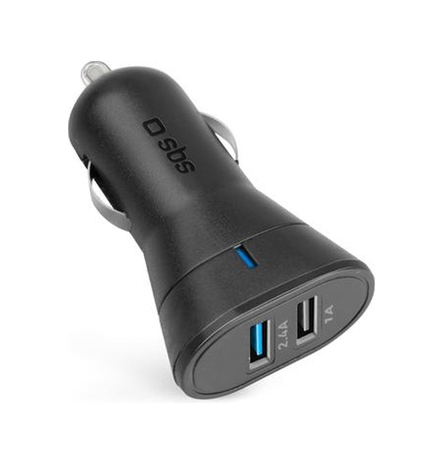 Sbs Mini Araç Şarj Cihazı 12/24V 2400 Mah 2 Usb Çıkışı Siyah Tecr