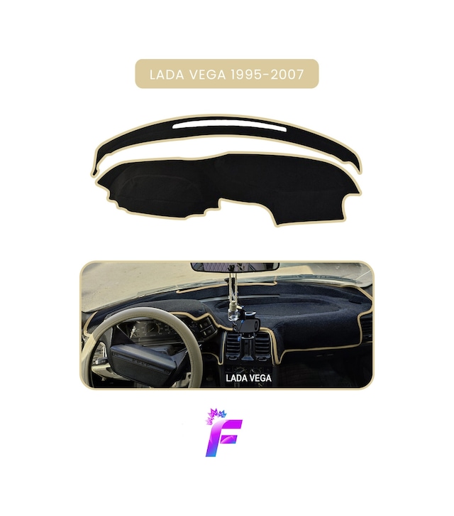 Lada Vega 1995-2007 Uyumlu Torpido,panel Örtüsü Hızlı Ve Kolay Montaj Kaymaz Tasarım Td19 Torpido Halısı