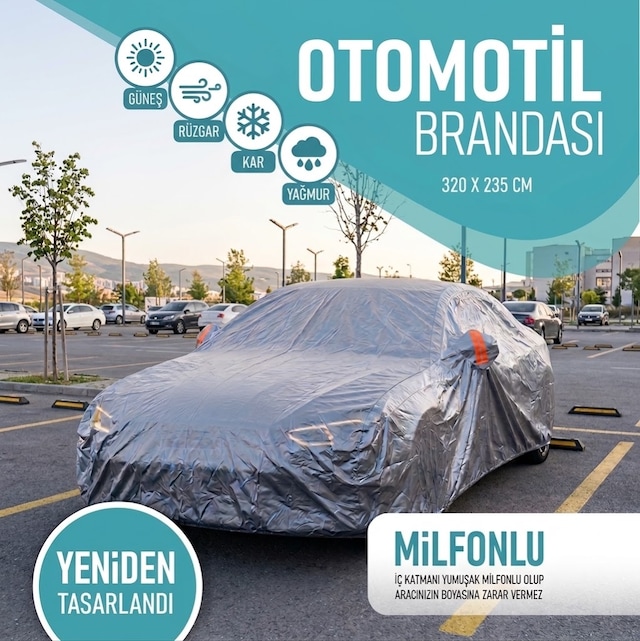 Mercedes-benz B 200 Özel Tasarım Çift Kat Miflonlu Branda - Uv Filtreli Su İtici Kılıf