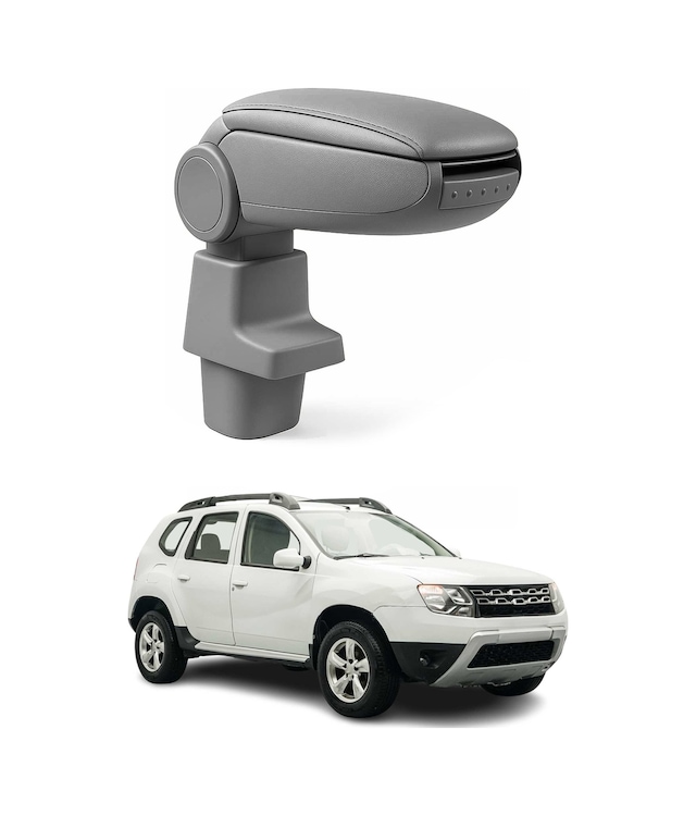 Dacia Duster 2010-2017 Uyumlu Kolçak Kol Dayama Gri Suni Deri Araca Özel