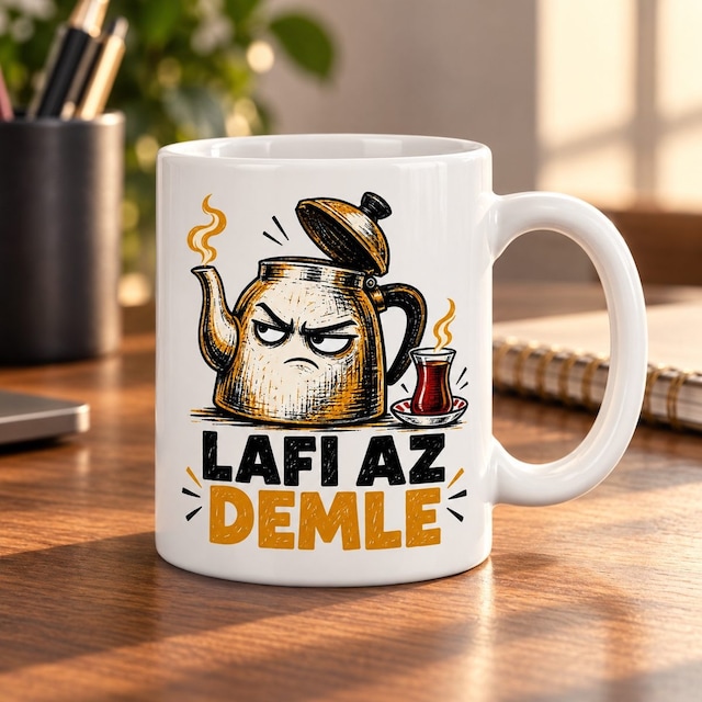 Lafı Demle Tasarımlı Porselen Kupa - Model 711