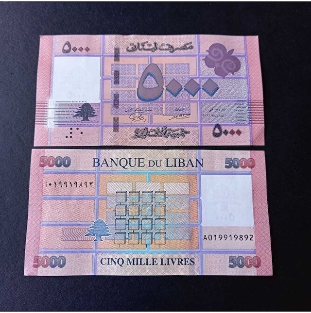 Escoines Koleksiyon 3996368f4234d92c09 Lübnan 5000 Livres Çil Eski Yabancı Kağıt Para