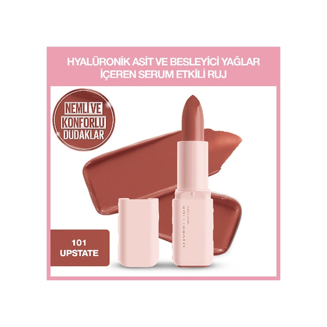 Maybelline New York Serum Etkili Hyalüronik Asit Ve Besleyici Yağ İçeren Satin Ruj 101 Upstate