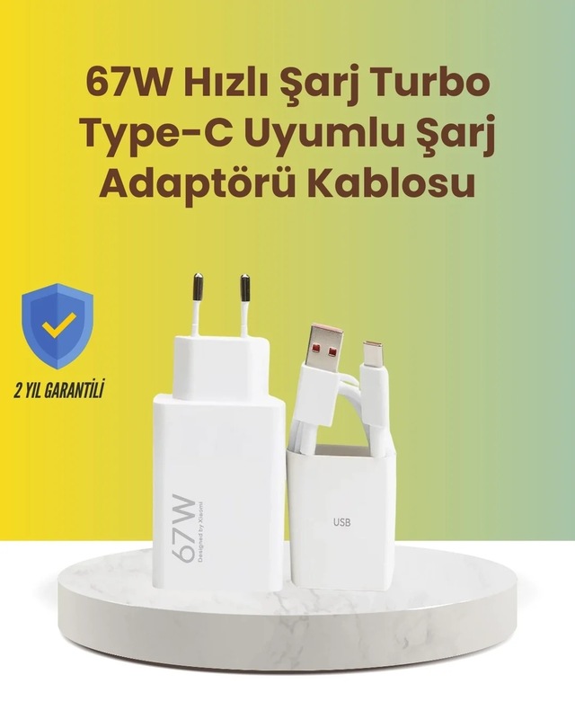Ers 67w Hızlı Şarj Adaptörü Ve Veri Aktarım Özellikli Type-c Kablo Seti