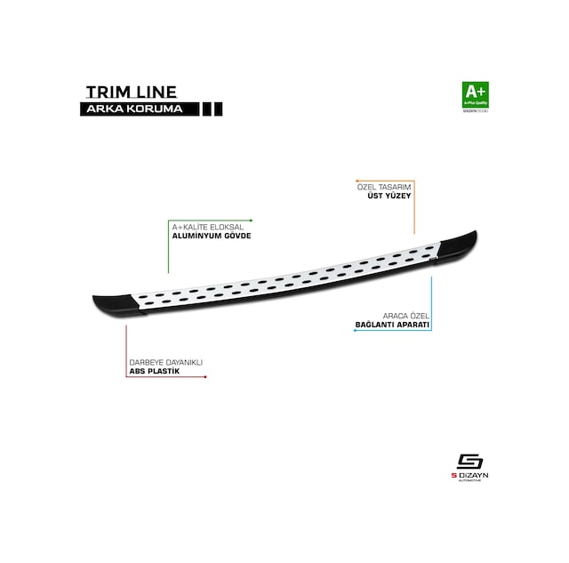 S-dizayn Vw Transporter T6 Trimline Gri Arka Koruma 2015-2019