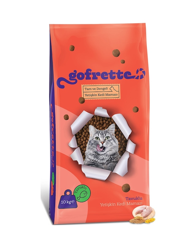 Gofrette Tavuklu Yetişkin Kedi Maması 10 KG