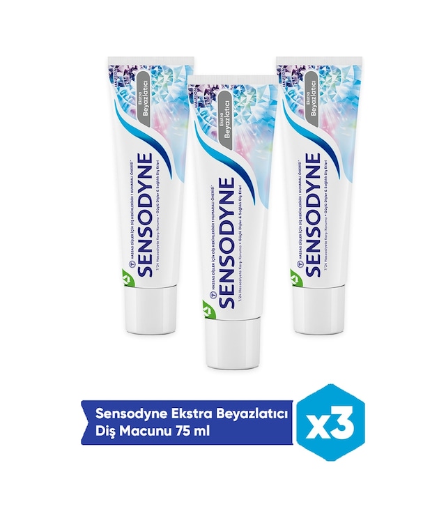Sensodyne Ekstra Beyazlatıcı Diş Macunu 3 x 75 ML