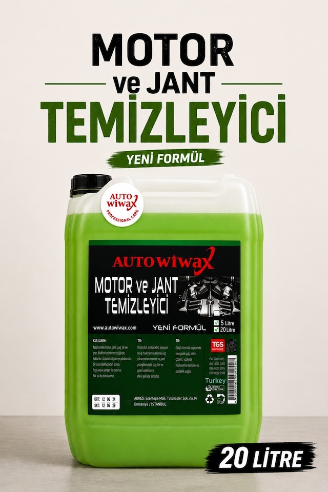 Motor Ve Jant Temizleyici 20 L Konsantre Yağ Ve Kir Sökücü Motor Temizleyici