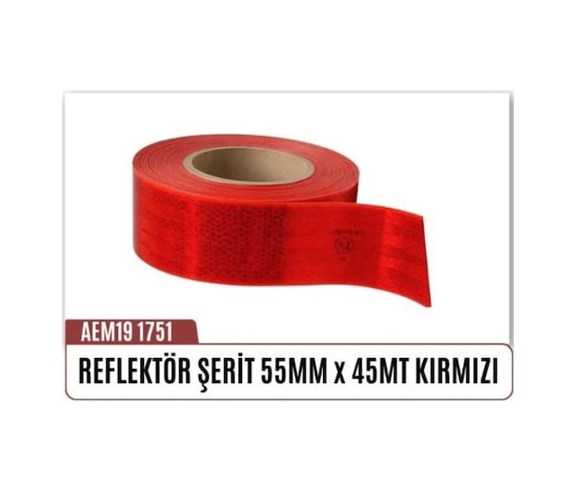 Reflektör Şerit Kırmızı 55mm X 45 Metre Ce Standartına Uygun Aem 191751