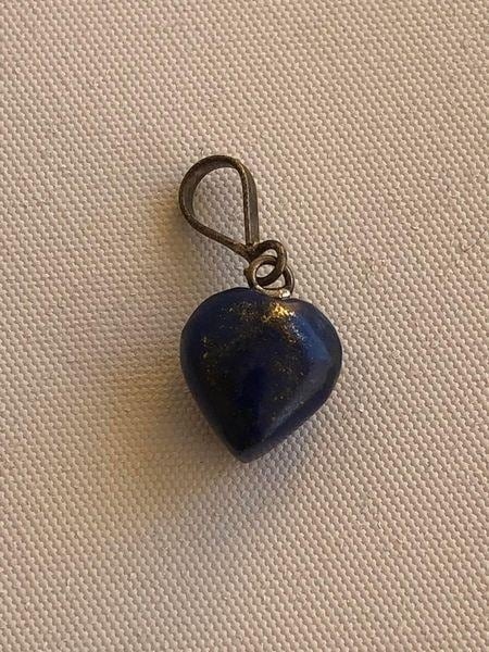 Doğal Lapis Lazuli Taşı Kalp Kolye Ucu 1,1 1,4 CM Teşhir Ürün