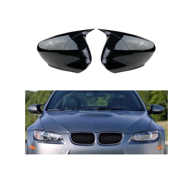 Bmw Aksesuar E90 Uyumlu Ithal Parlak Siyah Piano Black Batman Yarasa Ayna Kapağı