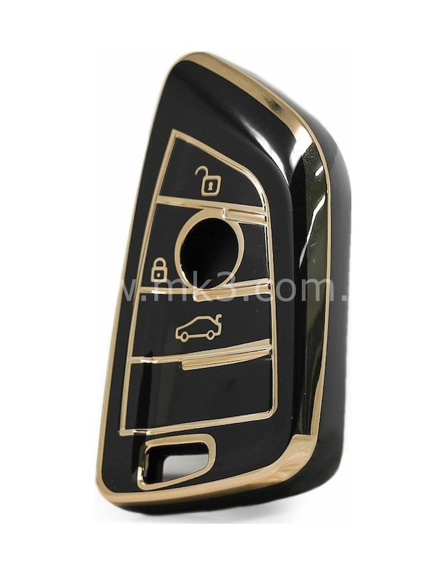 Bmw Uyumlu F10 F30 G20 G30 Nano Anahtar Kılıfı 3 Buton Siyah Gold Renk