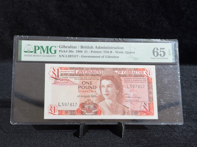 Gibraltar / Cebelitarık 1988 1 Pound Kraliçe Iı. Elızabeth Pmg 65 Epq Gem Uncırculated
