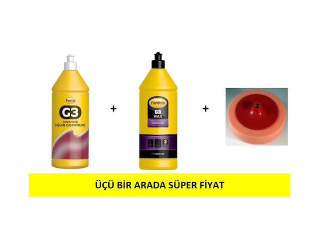 Farecla G3 Pasta 1l&farecla G3 Wax 1l&befar Polisaj Süngeri 150mm