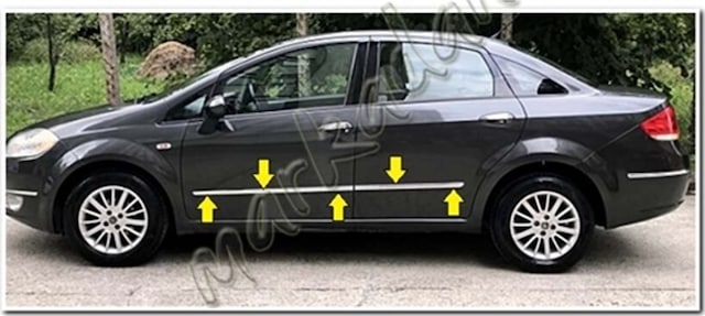 Woc Chrome Fiat Linea Krom Yan Kapı Çıtası 2006-2018 4 Parça Pasl