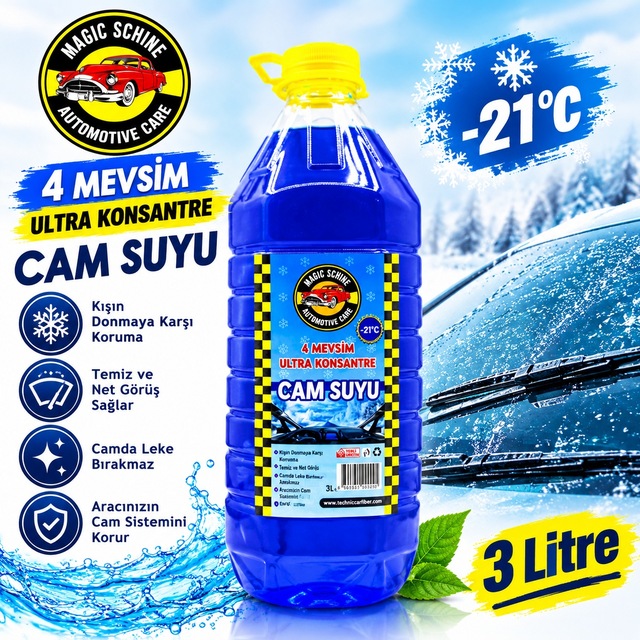 Antifrizli Şampuanlı Cam Suyu 3 Litre