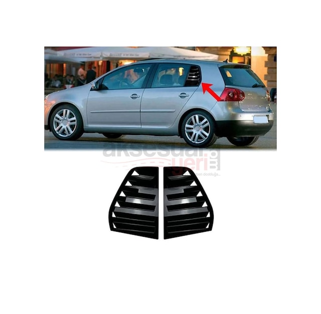 Vw Golf 5 İçin Kelebek Cam Vizörü Kaplaması Piano Black