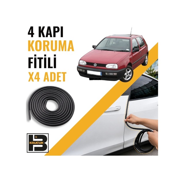 Volkswagen Golf 3.nesil Kapı Koruma Fitili-4 Kapı-siyah-bm2574