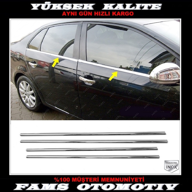 Vw Jetta Krom Cam Çıtası 4 Prç. 2006-2011 P. Çelik