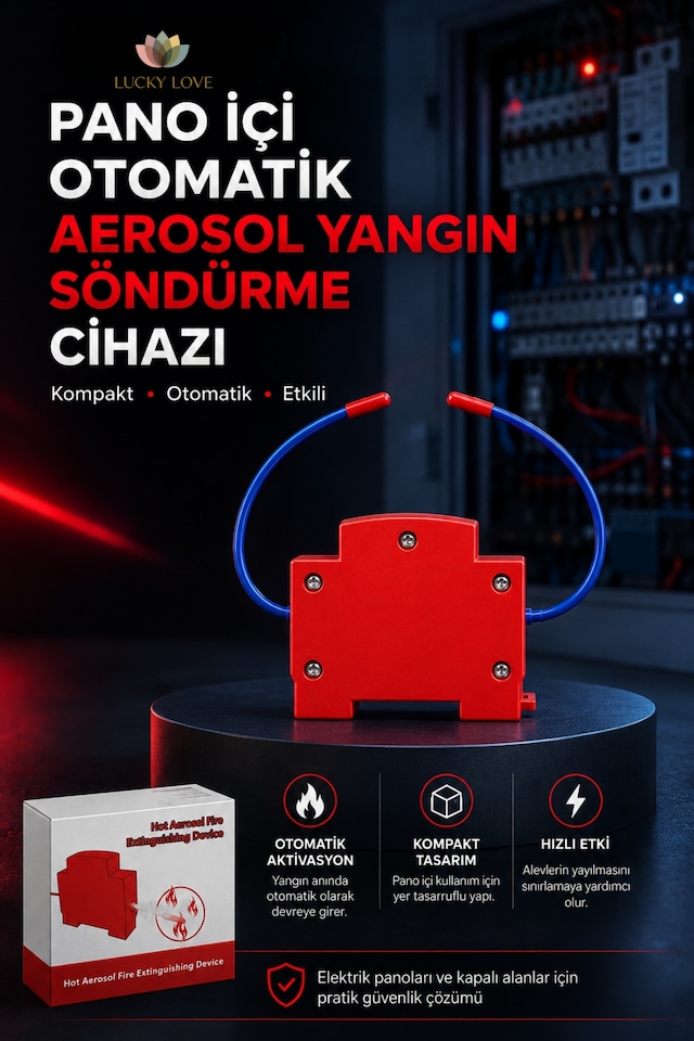 Pano İçi Otomatik Aerosol Yangın Söndürme Cihazı Sy-aer-100 1 M³ Isı Algılamalı 12v Dc