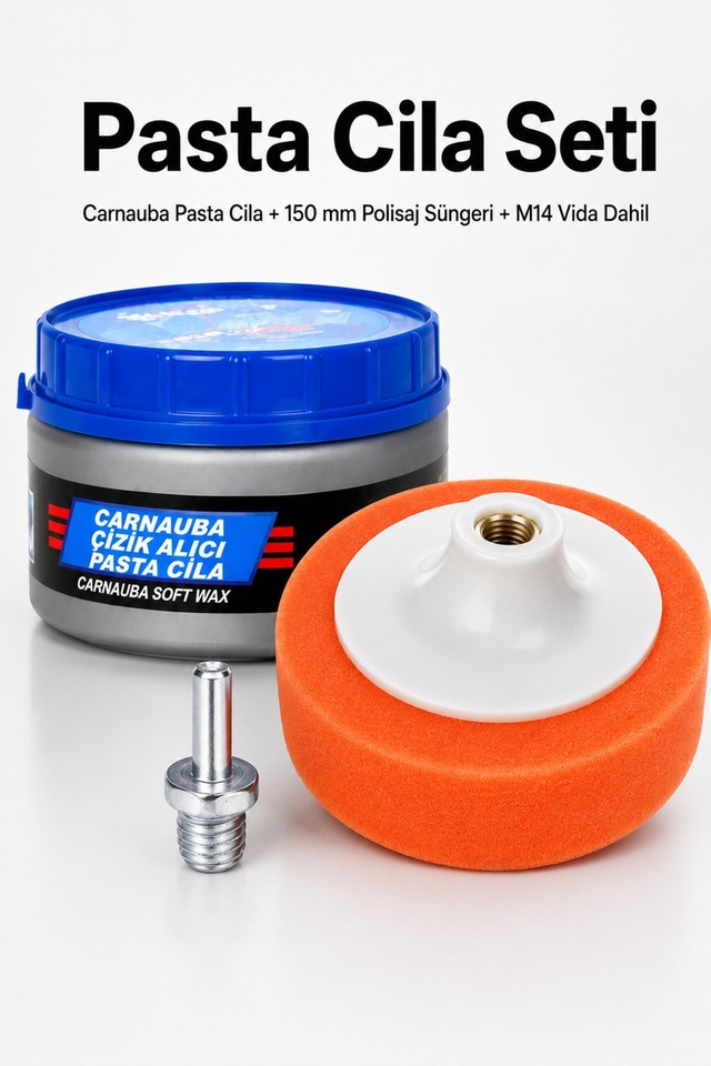 Pasta Cila Seti Çizik Alıcı 150 Mm Sünger Ve M14 Vida