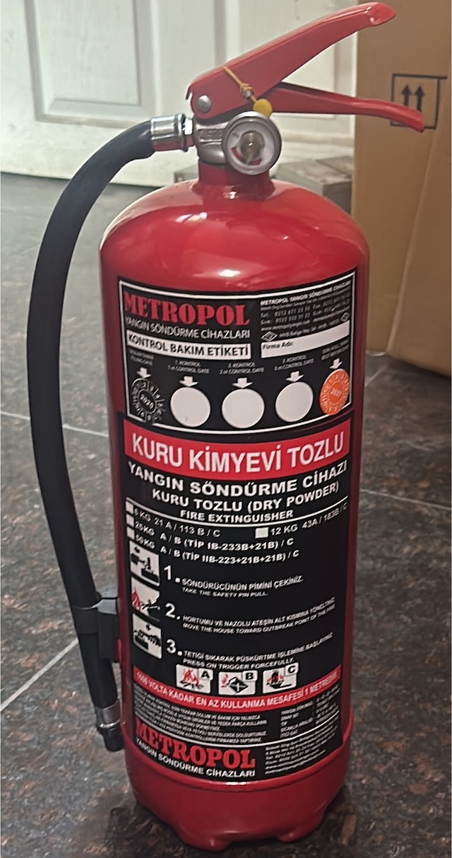 6kg Ruhsata Uygun Toz Yangın Söndürme Tüpü Mevzuata Uygun
