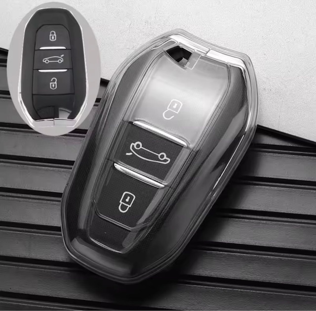 Peugeot 508 Sustasız Anahtar Kılıfı Şeffaf