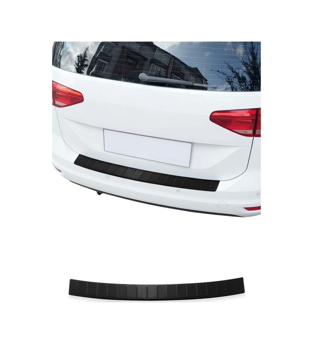 Vw Touran Iı 2015-2026 Uyumlu Arka Tampon Eşiği Krom-karbon Folyolu