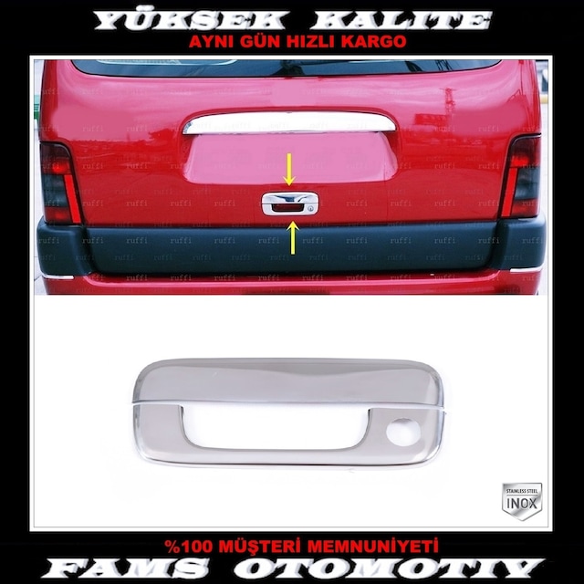 Peugeot Partner Krom Bagaj Açma 1996-2008 Paslanmaz Çelik