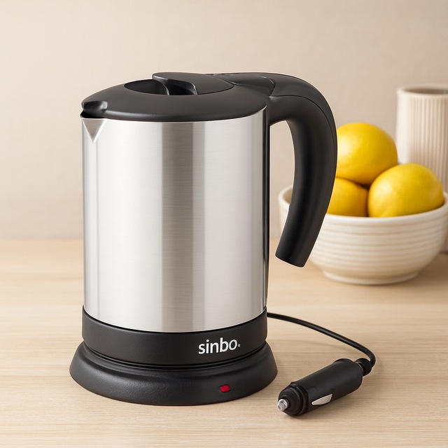 Araç İçi Kettle 24v 0.8l Paslanmaz Çelik 200w