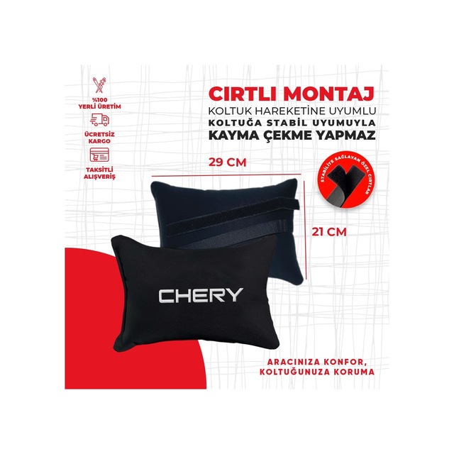 Chery Nakışlı Boyun Yastığı Seti