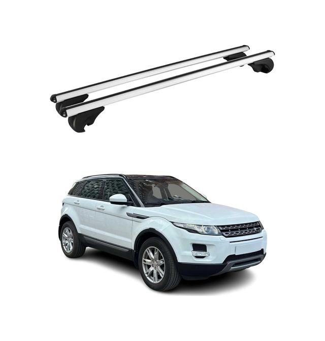 Land Rover Evoque 2011-2019 Arası Uyumlu Port Bagaj Taşıyıcı Ara Atkı Alüminyum Gümüş 2 Parça