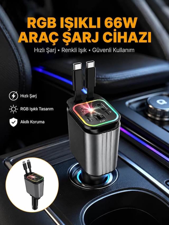 Kia Seat Mazda Mitsubishi Araçlar İçin Çok Fonksiyonlu Araç Şarj Adaptörü Yeni Nesil