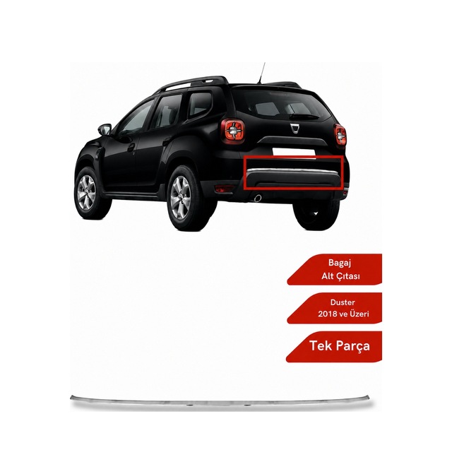Dacia Duster 2018-2024 Arası Krom Bagaj Alt Çıta Dcadstrkrmbgalç00000000001