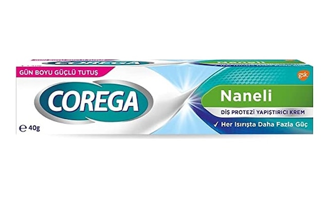 Corega Gün Boyu Güçlü Tutuş Naneli Diş Protez Yapıştırıcı Krem 40 G