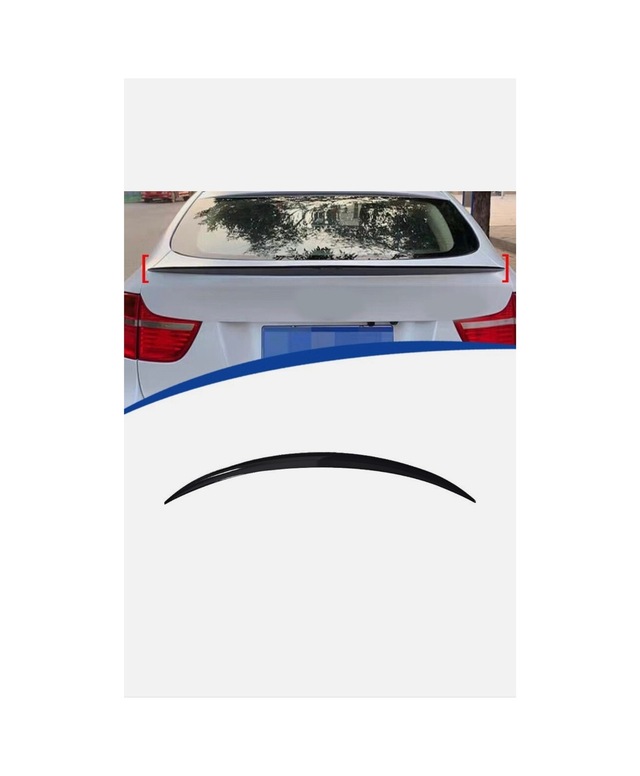Bmw X6 E71 Bagaj Üstü Spoiler Düz Model İthal Abs Plastik Pianoblack 2008-2015 Uyumlu Parlak Siyah