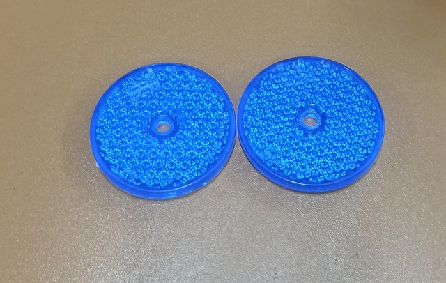 Yuvarlak Mavi Renk Reflektör Plastik 6mm Bağlantılı 2 Adet