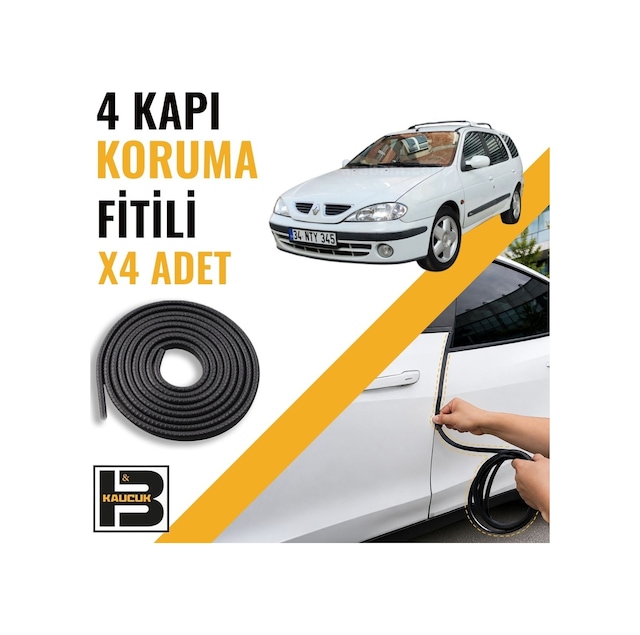 Renault Megane 1 Station Wagon Kapı Koruma Fitili-4 Kapı-siyah-bm2168