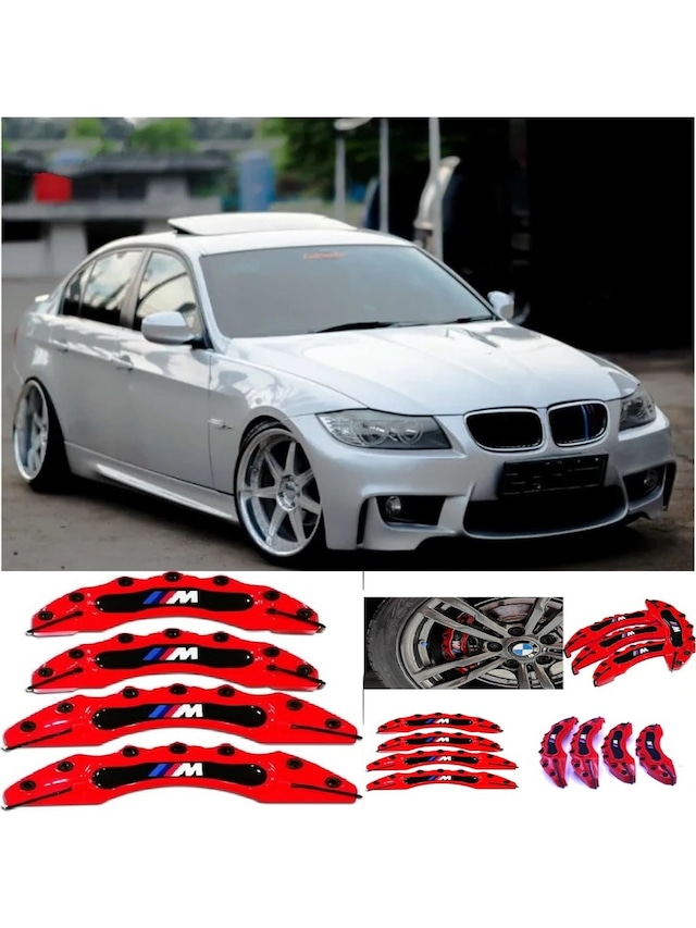 Bmw E90 M Logolu Kırmızı 17-18-19-20 Janta Uyumlu 4.lü Kaliper Kapagı
