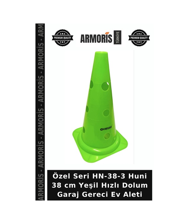 Özel Seri Hn-38-3 Huni 38 Cm Yeşil Hızlı Dolum Garaj Gereci Ev Aleti